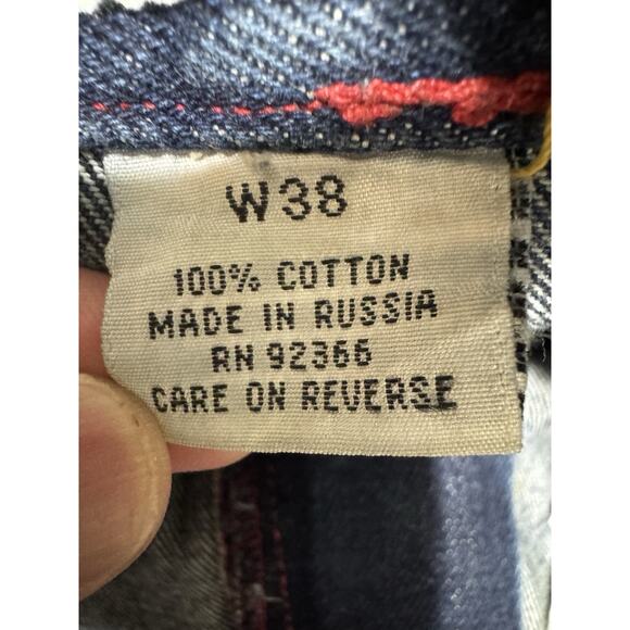 Y2K Boom X Red Outlined Hip Hop Jean Shorts Size 38 - Picture 7 of 12